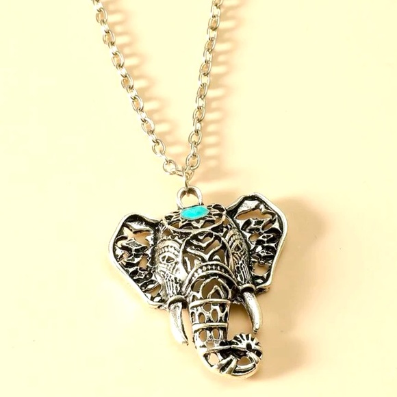 Silver Boho Elephant Necklace - Picture 2 of 5